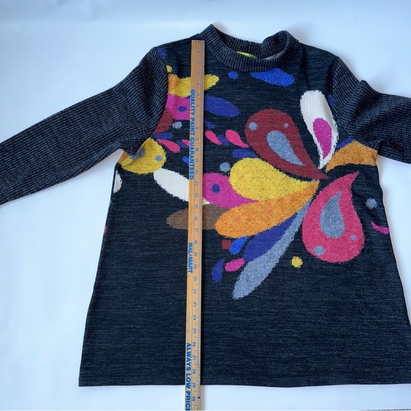 Trisha Tyler size XL Colorful Abstract long sleeve tunic Mock Neck Sweater - Picture 7 of 8